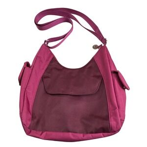 Travelon Anti-theft Magenta Purple Nylon Crossbody Hobo Bag Travel Sporty